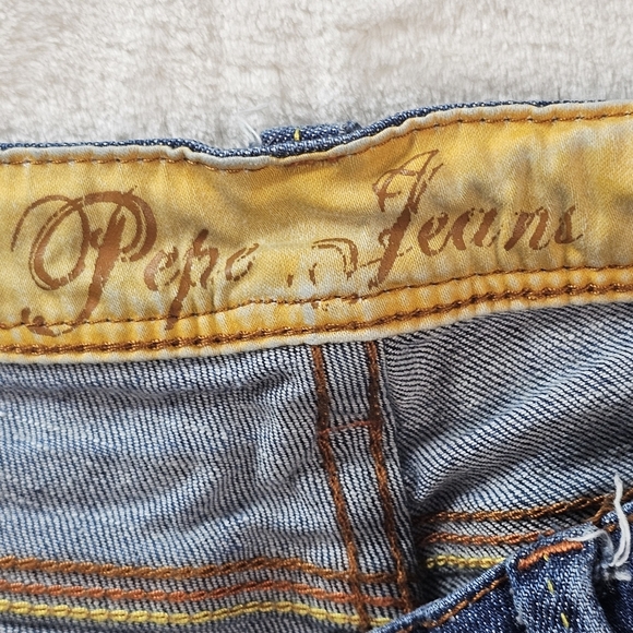 Pepe Jeans London Skinny Jeans Women’s 30 medium blue Wash gold accent buttons - Picture 9 of 15